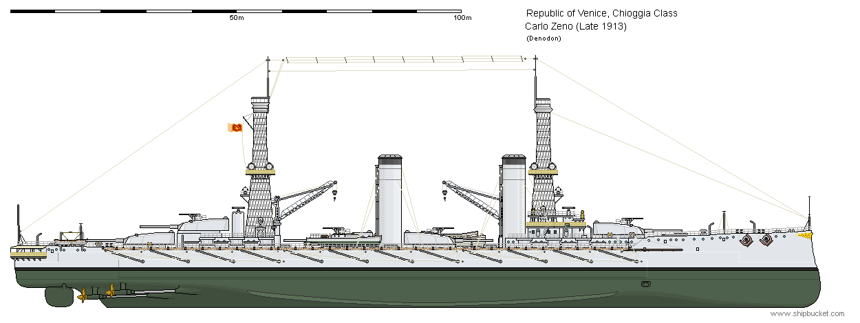 Battlecruiser Carlo Zeno as she appeared in 1913