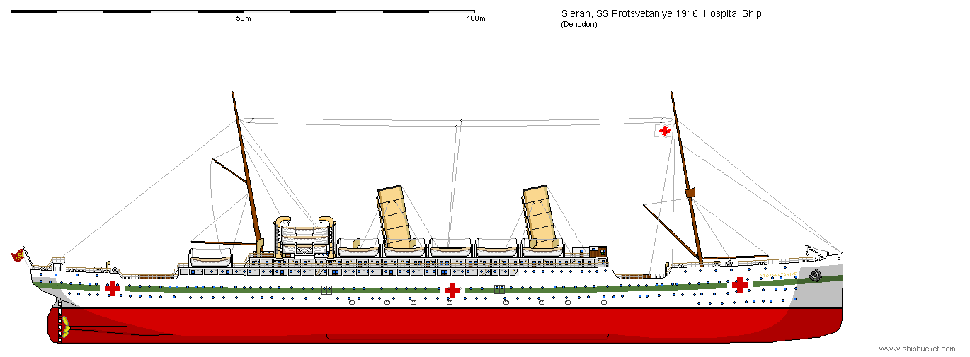 SS Protsvetaniye as a Hospital Ship 1916